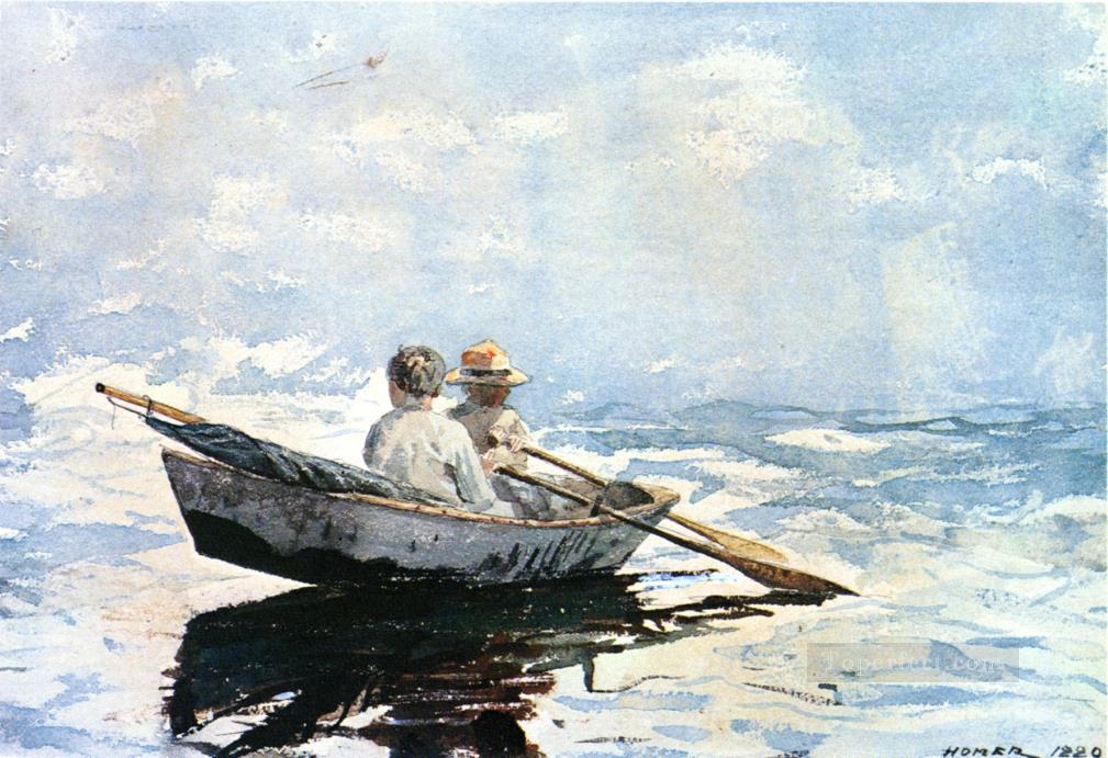 Rowboat realism marine painting